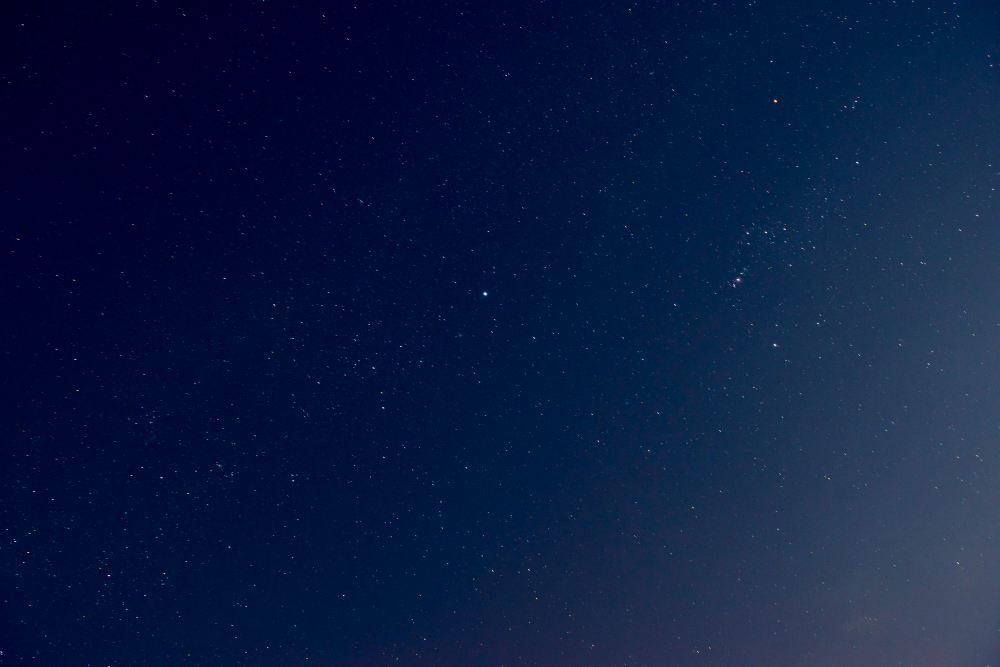 beautiful night sky with shiny stars